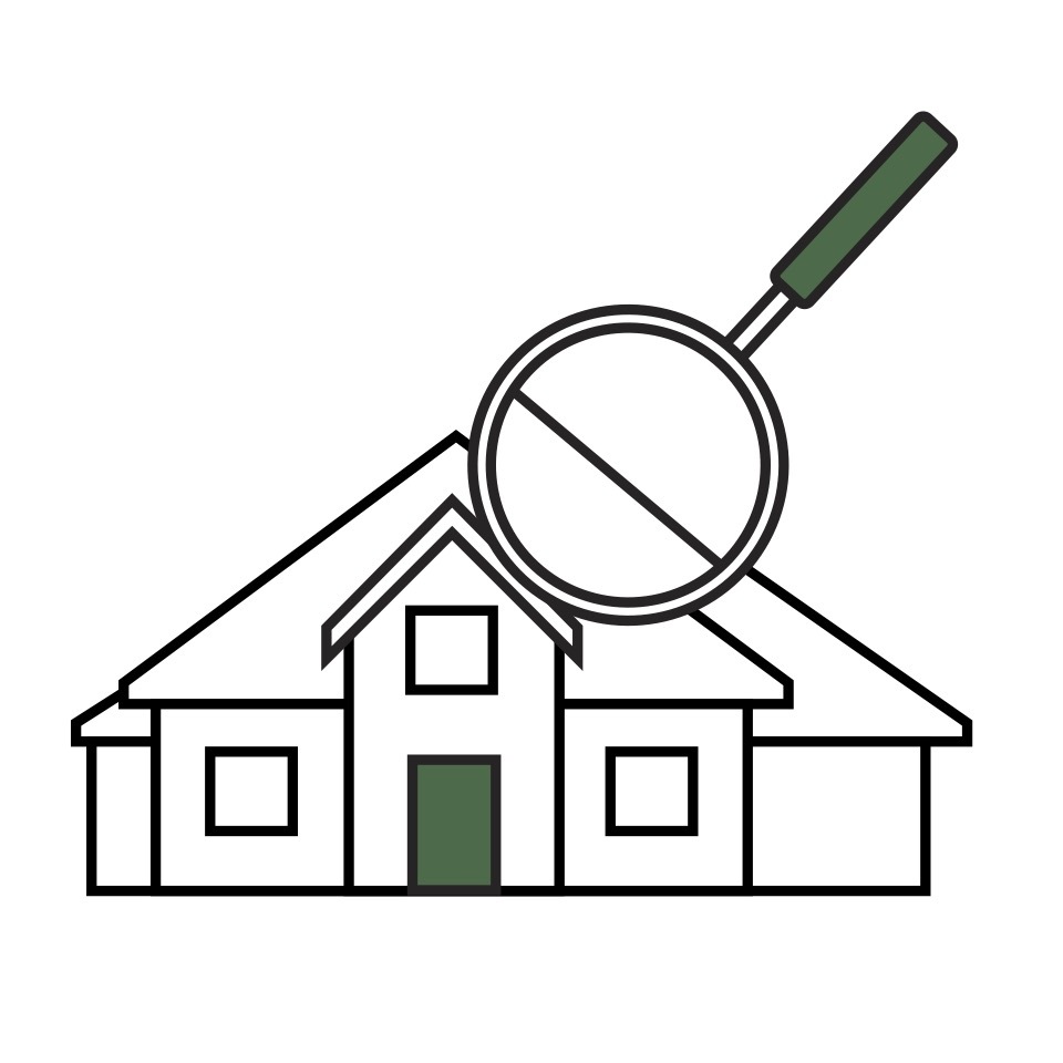 House with magnifying glass